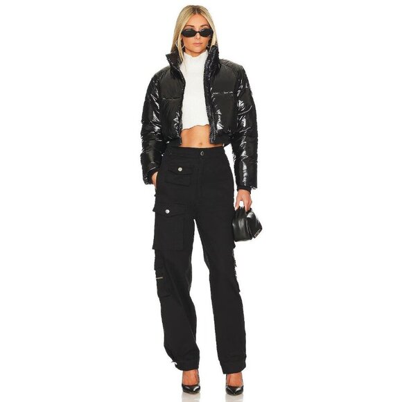 Blank NYC Jackets & Blazers - BlankNYC Faux Leather Puffer in Black Cold Lover Medium Womens Vegan Coat